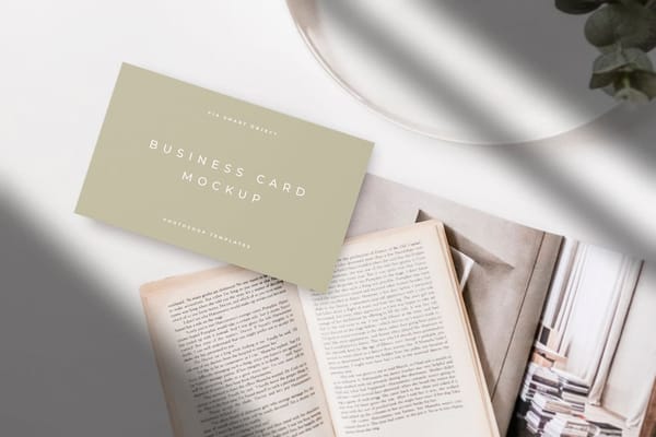 Business Card Mockup With Shadow
