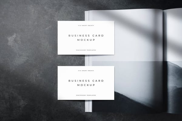 Luxury Business Card Mockup on Book