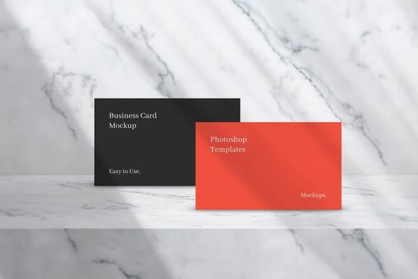 Two Business Card Mockup on Marble