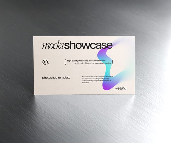 Business Card Mockup on Metal Surface