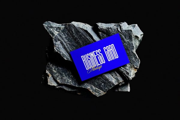 Luxury Business Card Mockup on Stone