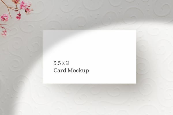 Business Card Mockup With Shadow Overlay