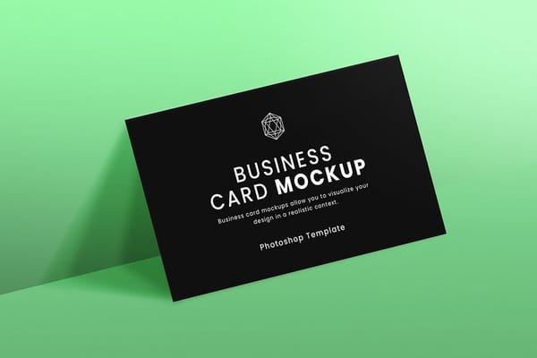 Modern Black Business Card Mockup