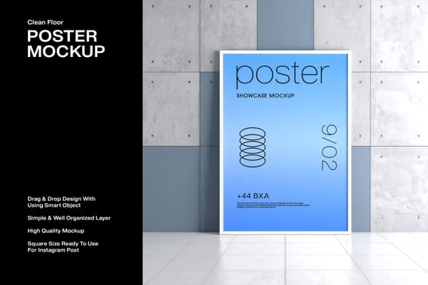 Clean Floor Poster Mockup