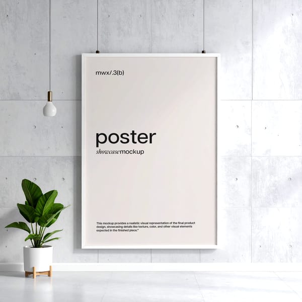 Clean White Frame Poster Mockup