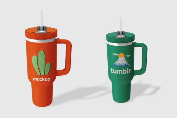 Colorful Plastic Tumbler Mockup Set