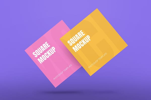 Colorful Square mockup With Purple Background