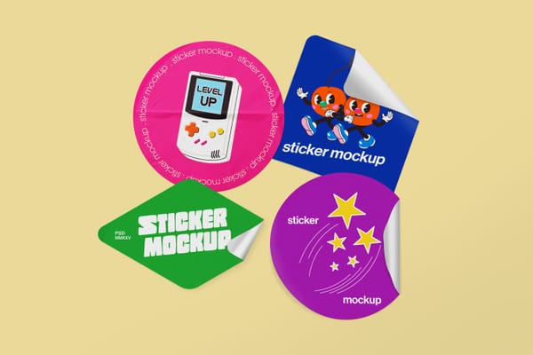 Rounded Sticker Mockup