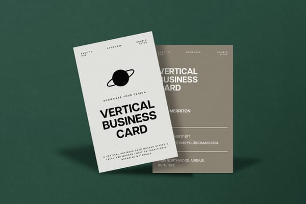 Vertical Business Card Mockup