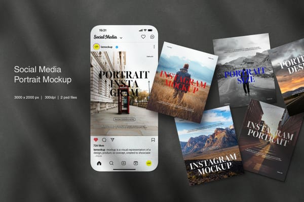 Minimal Social Media Portrait Mockup