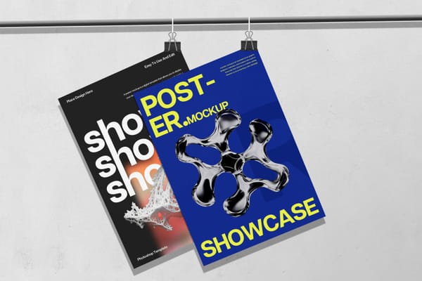 Simple Hanging Poster Mockup