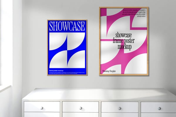 Clean Pair Frame Poster Mockup
