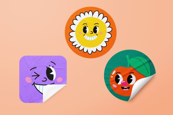Warm Sticker Glued Mockup