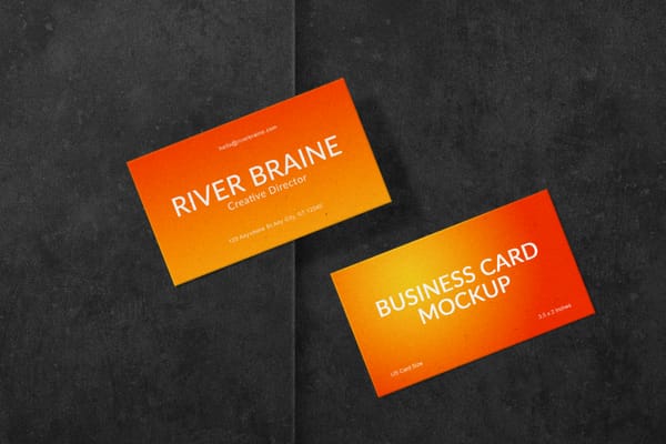 Orange Business Card Mockup