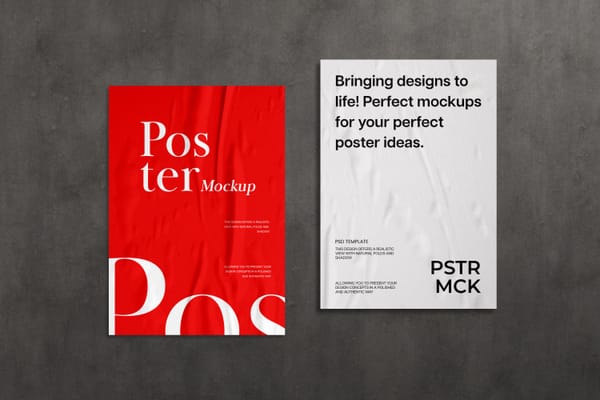 Premium Glued Poster Mockup