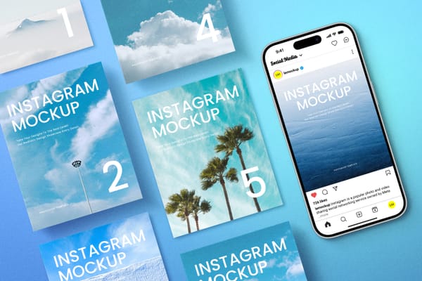 Blue Instagram Portrait Mockup