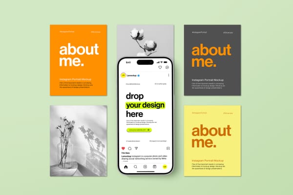 Creative Instagram Post Portrait Mockup