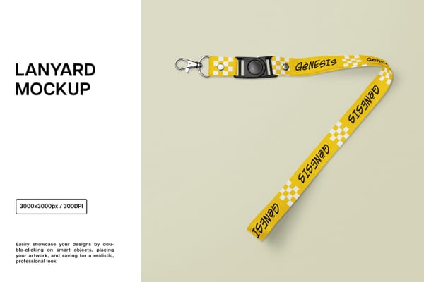 Square Lanyard Mockup