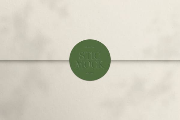 Premium Circle Sticker Mockup