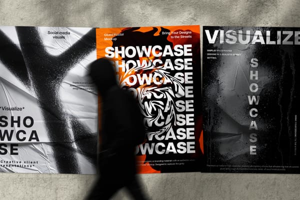Aesthetic Glued Poster Mockup