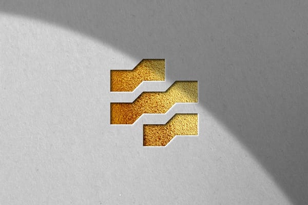 Aesthetic Gold Logo Paper Mockup