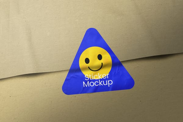 Triangle Sticker Mockup On Paper