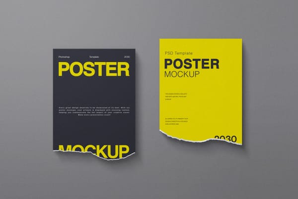 Simple Ripped Poster Mockup