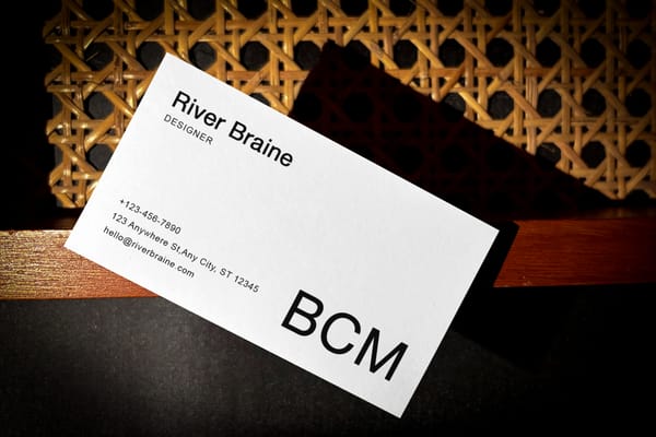 Rustic Rattan Business Card Mockup