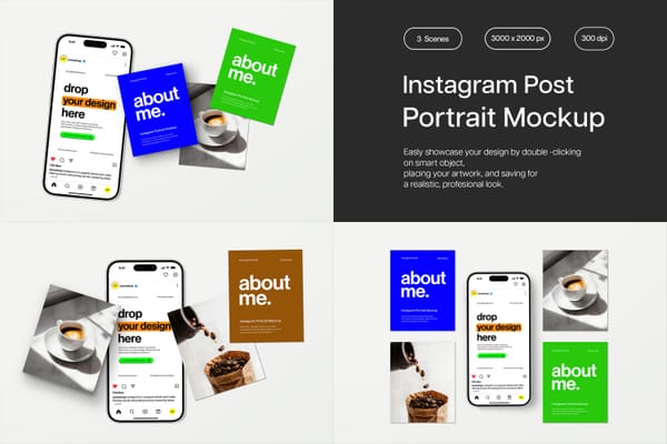 Elegant Instagram Post Portrait Mockup