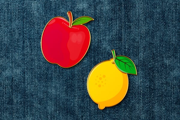 Enamel Pin Mockup on Denim
