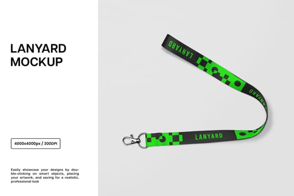 Simple Square Lanyard Mockup