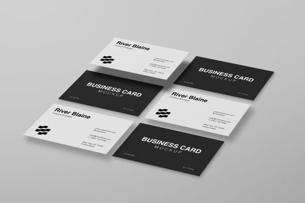 Minimalist Grid Business Card Mockup