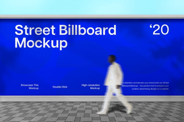 Outdoor Street Billboard Mockup