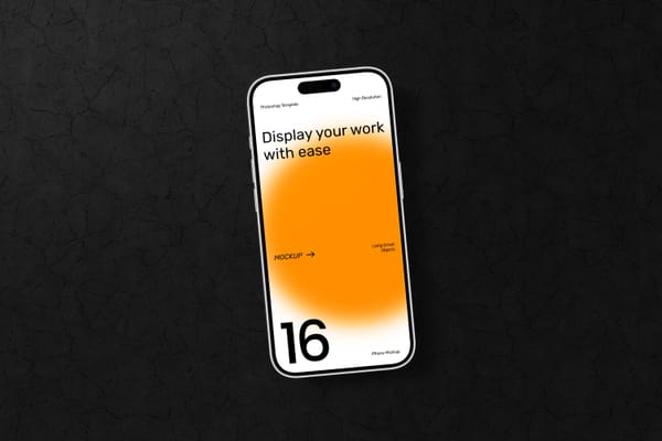 Gradient iPhone 16 Mockup Dark Background