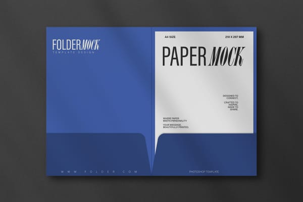 Folder & A4 Paper Mockup