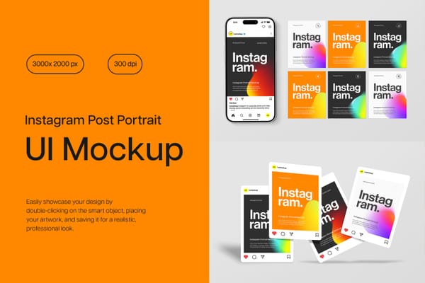 Creative Instagram Post Portrait UI Mockup