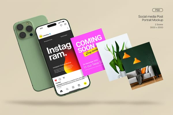 Creative Social Media Post Portrait Mockup