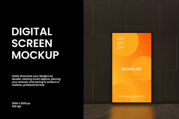 Portrait Digital Screen Mockup