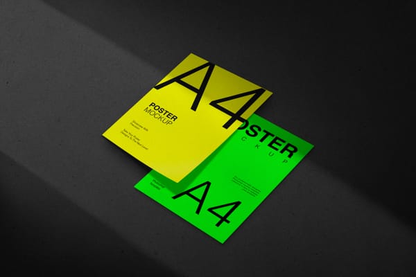 Stacked Minimal A4 Poster Mockup