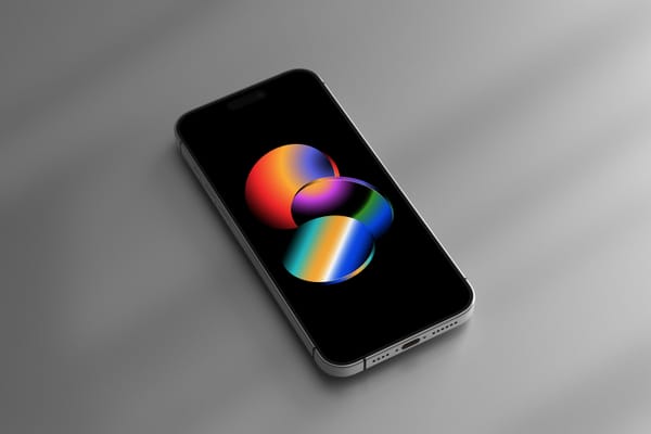 iPhone Mockup Laying on Matte Desk