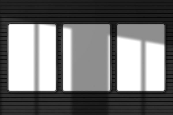 Curve Frame Poster Mockup on Corrugated Background