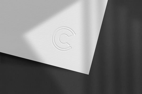 Debossed Logo Mockup On Black Background