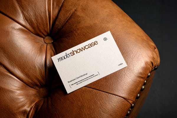 Elegant Business Card Mockup on Sofa