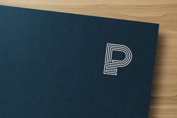 Elegant Monogram Logo Mockup Dark Paper