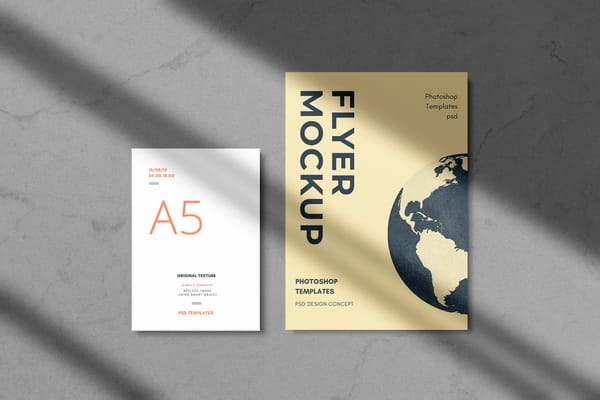 Flyer Poster Mockup with Shades of Shadow