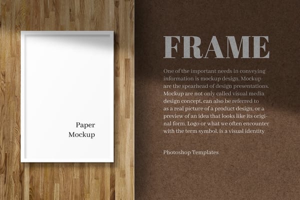 Frame Mockup On Wood Background