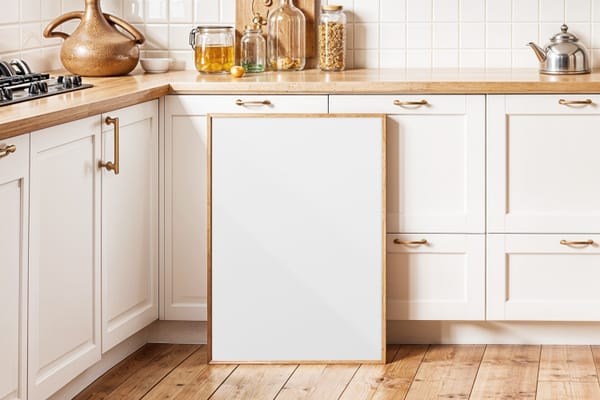 Frame Poster Mockup In Kitchen
