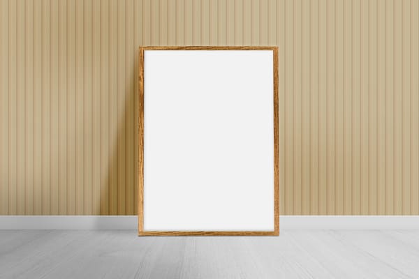 Frame Poster Mockup Lean On Textured Wall Background