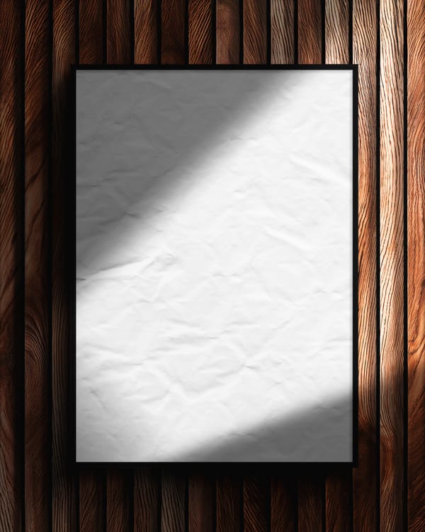 Frame Poster Mockup on Wood