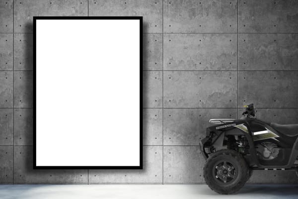 Frame Poster Mockup with Quad Bike